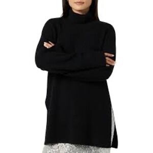 The‎ Drop Women's Camilla Drop Shoulder Turtleneck Sweater, Black Large NWT